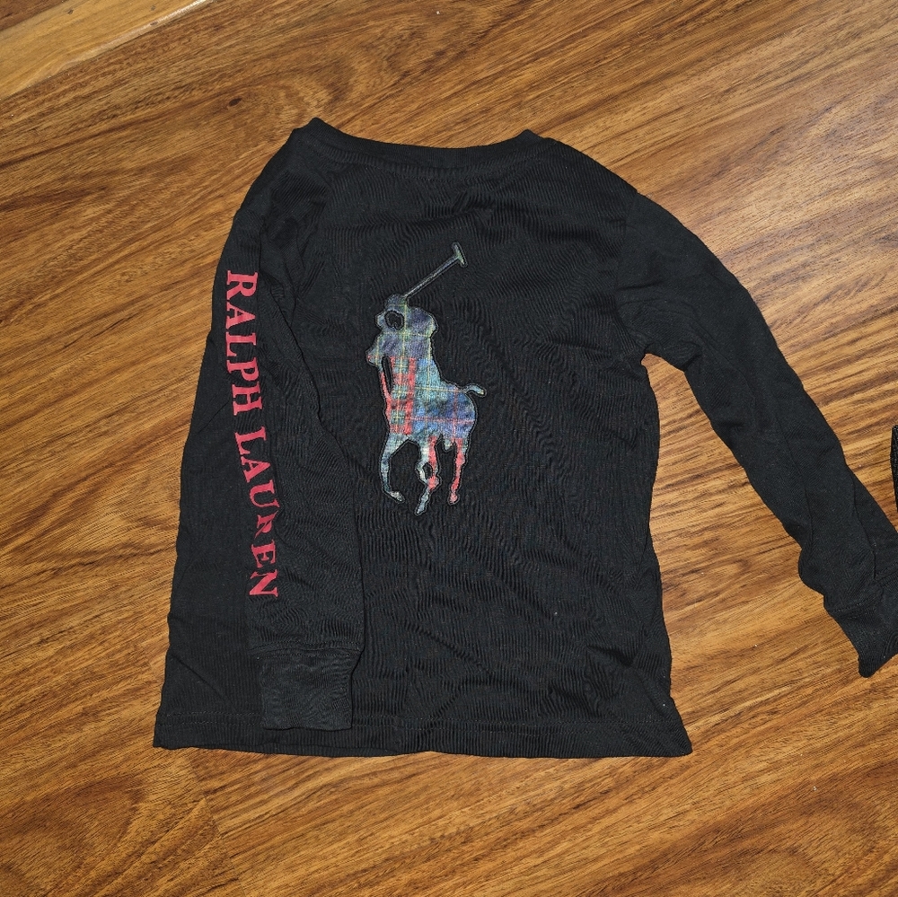 Ralph Lauren Black Shirt with Colorful Polo Logo